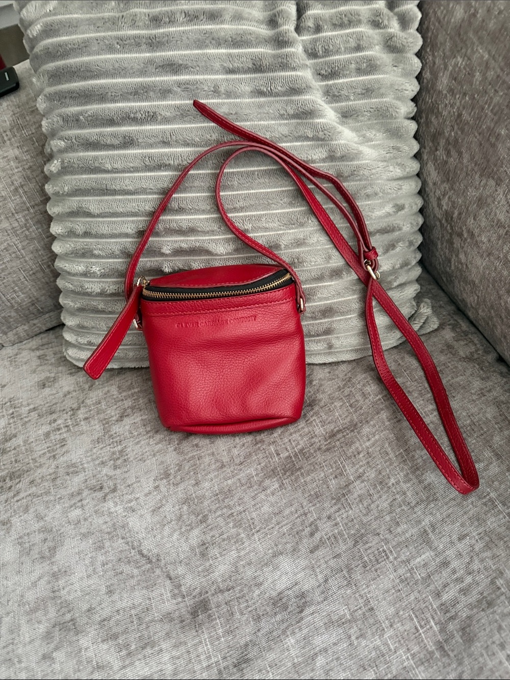 Clever Carriage Company Red Leather Crossbody Bag